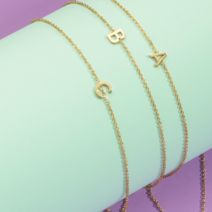 14K Mini Initials Bracelet - ALL LETTERS
