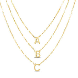 14K Mini Initials Necklace Series - ALL LETTERS