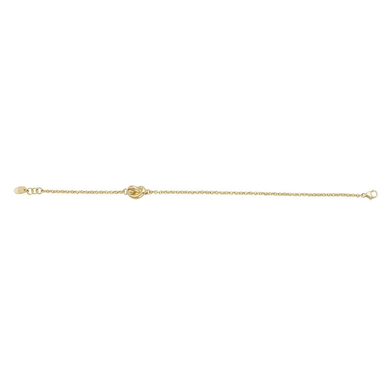 14K Gold Polished Puffed Love Knot Bracelet