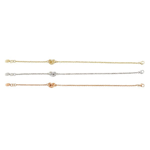 14K Gold Polished Puffed Love Knot Bracelet
