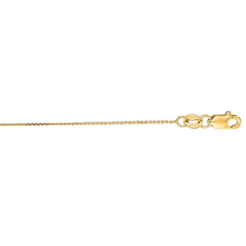 14K Gold .5mm Diamond Cut Flat Cable Chain 