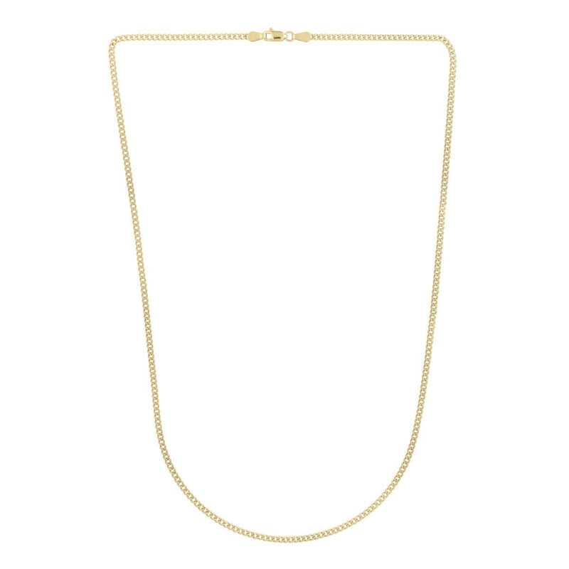 14K Gold 2.2mm Light Gourmette Chain