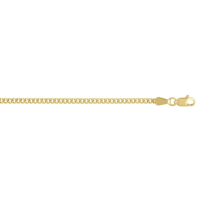 14K Gold 2.2mm Light Gourmette Chain