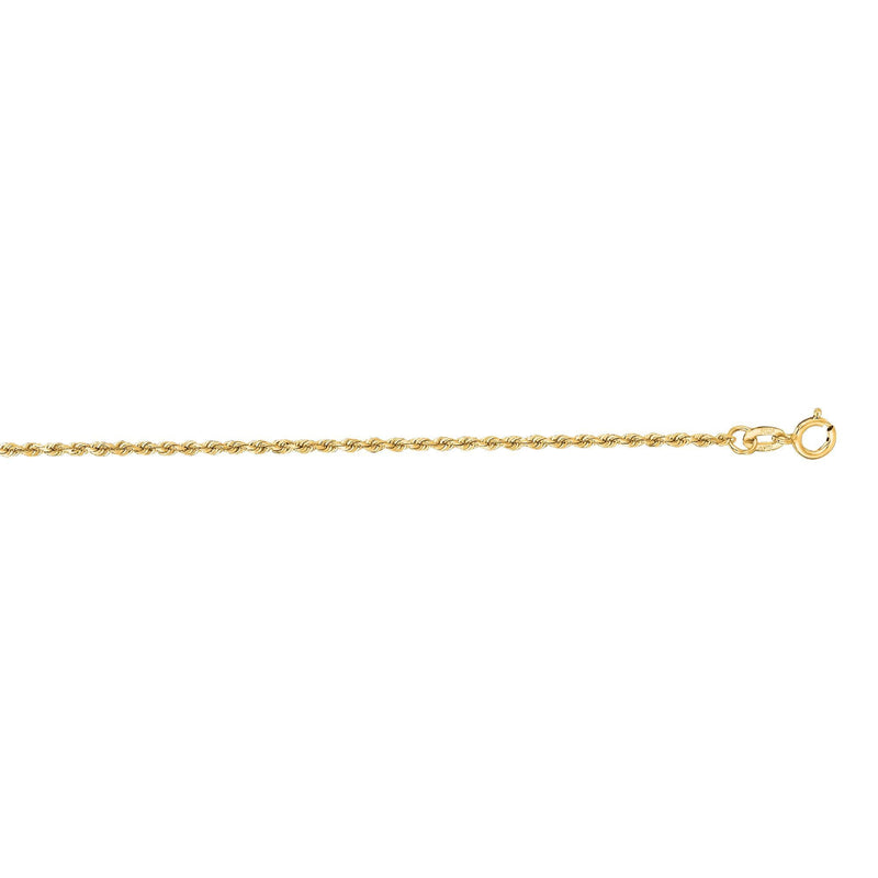 14K Gold 1.4mm Diamond Cut Royal Rope Chain