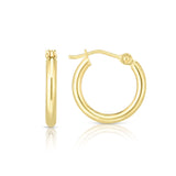 14K Gold 2x15mm Hoops
