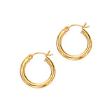 14K Gold 3x15mm Hoops