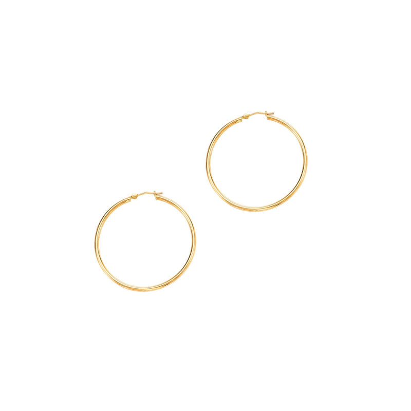 14K Gold 1.5x30mm Hoops