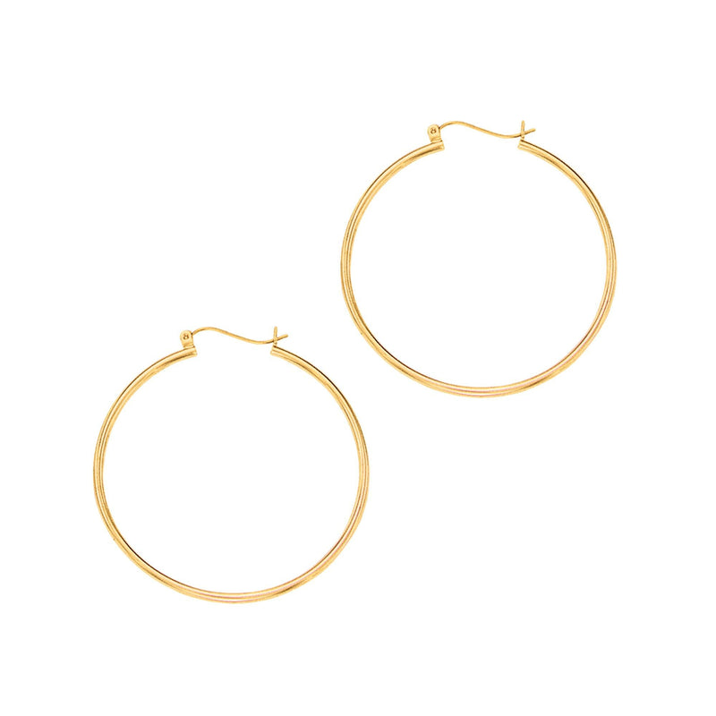 14K Gold 1.5x40mm Hoops
