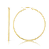 14K Gold 1.5x40mm Hoops