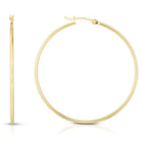 14K Gold 1.5x45mm Hoops