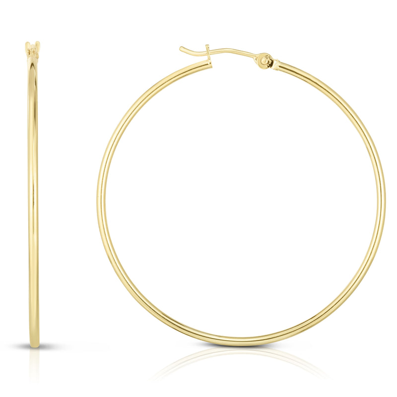 14K Gold 1.5x45mm Hoops