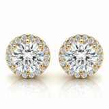 Martini Halo Earrings — 1/5 ctw — Yellow Gold