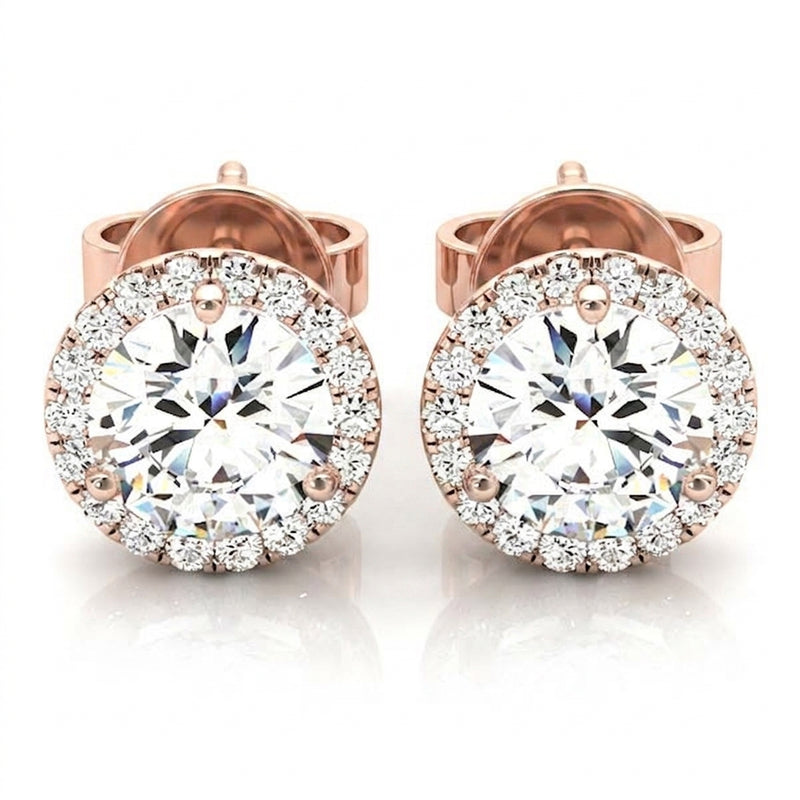 Martini Halo Earrings — 1/5 ctw — Rose Gold