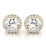 Martini Halo Earrings — 1/5 ctw — Yellow Gold