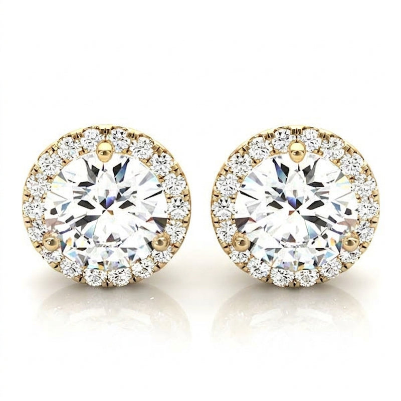 Martini Halo Earrings — 1/5 ctw — Yellow Gold