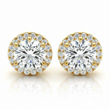 Martini Halo Earrings — 3/8 ctw — Yellow Gold