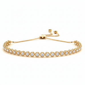 1 ctw Milgrain Adjustable Bracelet — Yellow Gold