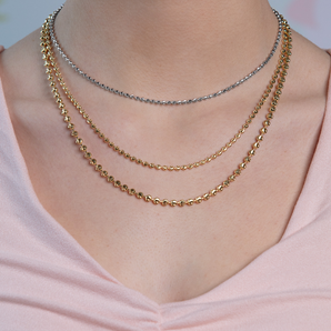 14K 4mm Moon Chain