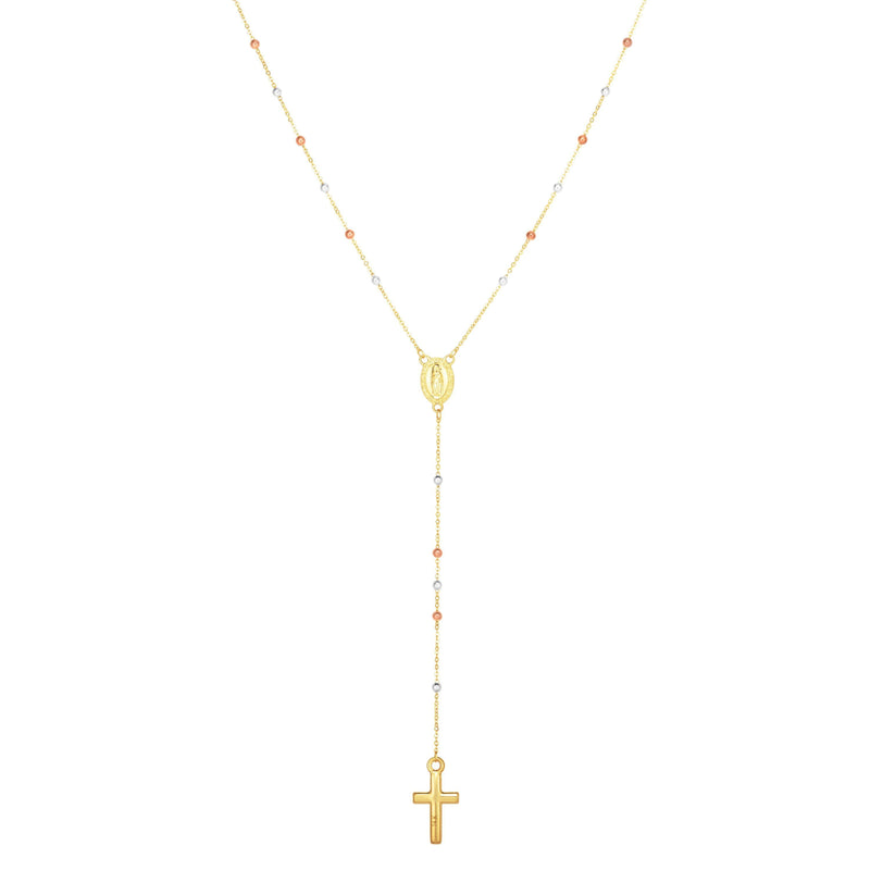 14K Gold Rosary Inspired Necklace