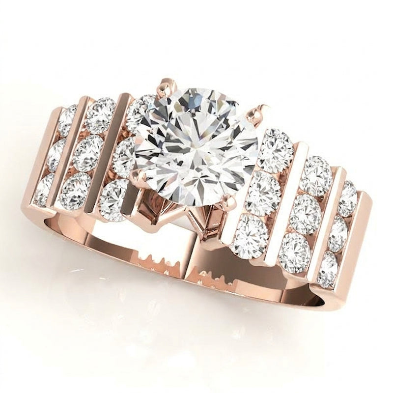 Multi-Row Engagement Ring (50059-E) — Rose Gold