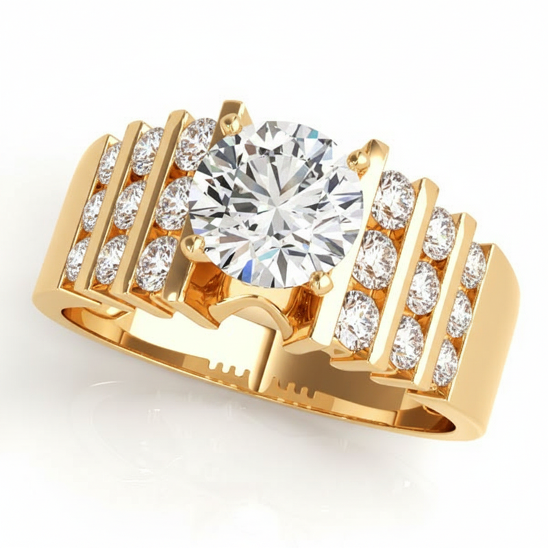 Multi-Row Engagement Ring (50175-E) — Yellow Gold