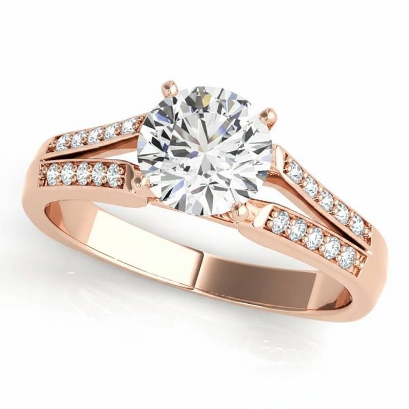 Multi-Row Engagement Ring (50262-E) — Rose Gold