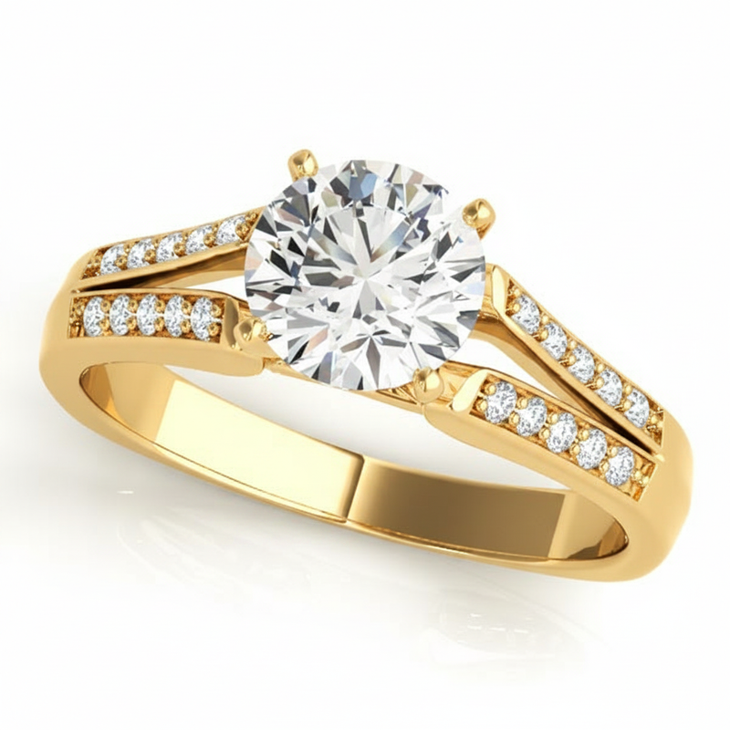 Multi-Row Engagement Ring (50262-E) — Yellow Gold