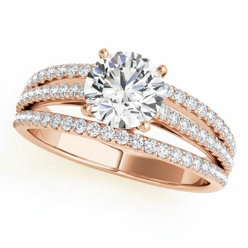 Multirow Engagement Ring — Rose Gold