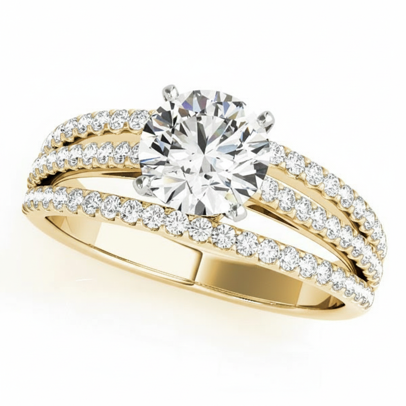 Multirow Engagement Ring — Yellow Gold