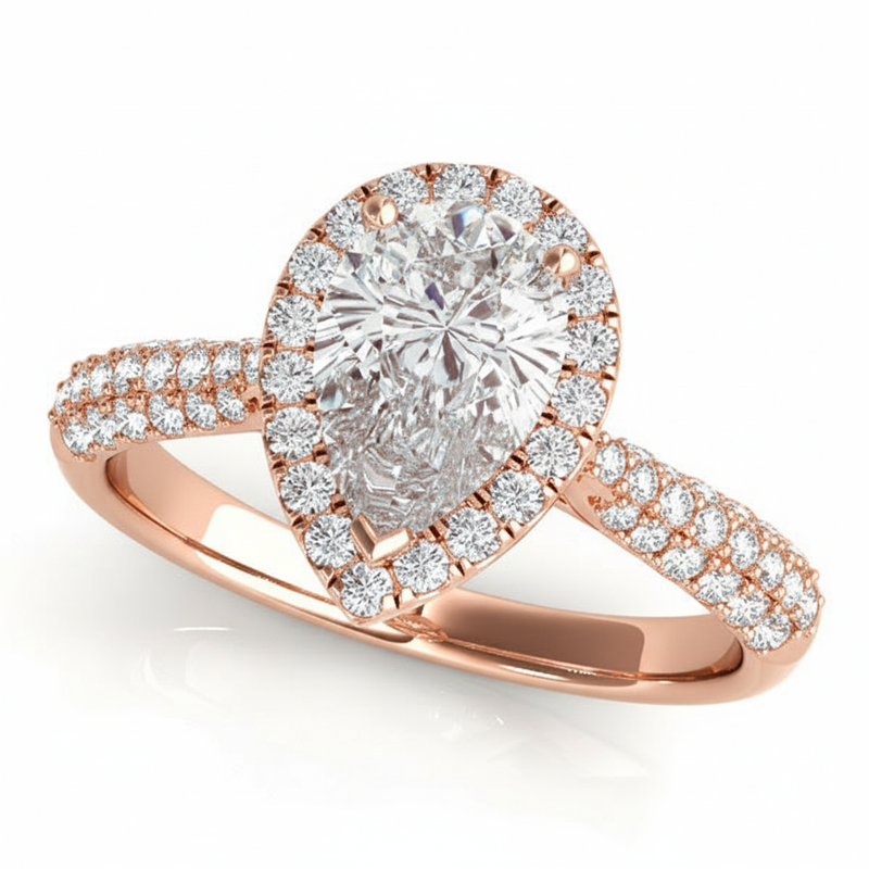 Multirow Engagement Ring — Rose Gold