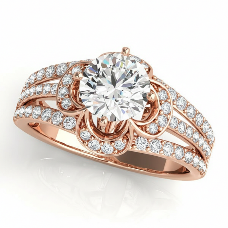 Multirow Engagement Ring — Rose Gold