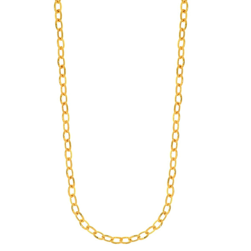 14K Gold Polished Mini Oval Link Chain