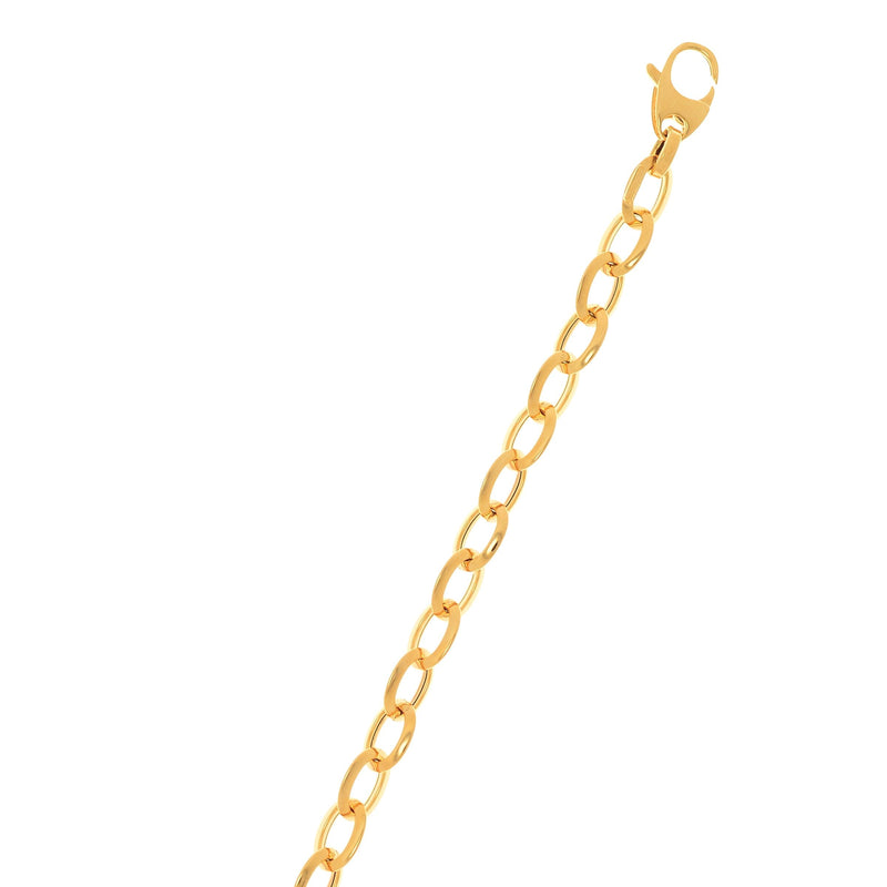 14K Gold Polished Mini Oval Link Chain