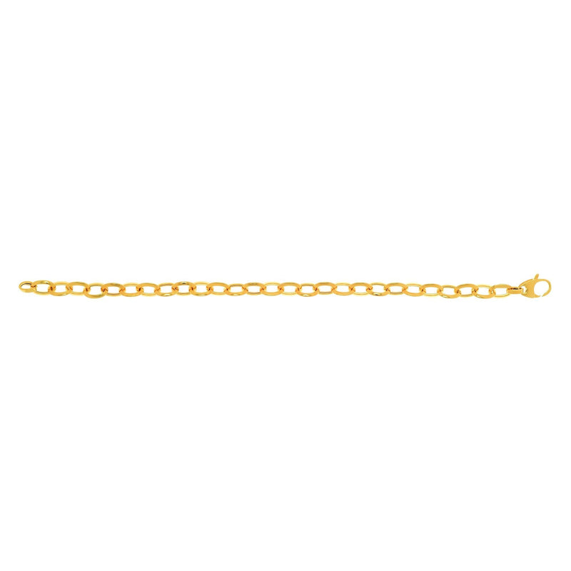14K Gold Polished Mini Oval Link Chain