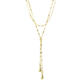 14K Gold Double Tear Drop Multi-Strand Necklace