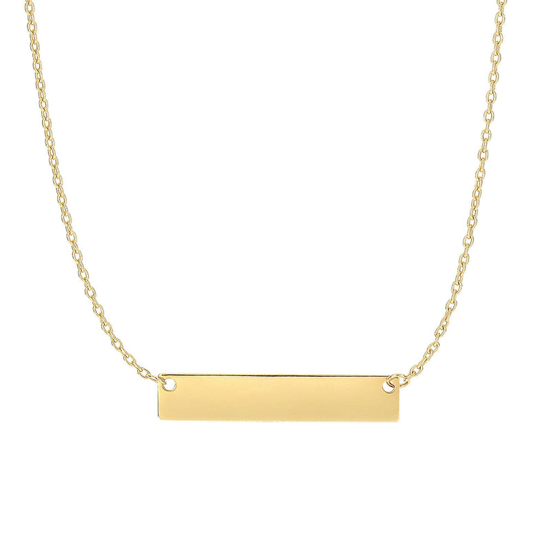 14K Gold Small Bar Necklace