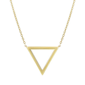 14K Gold Triangle Necklace