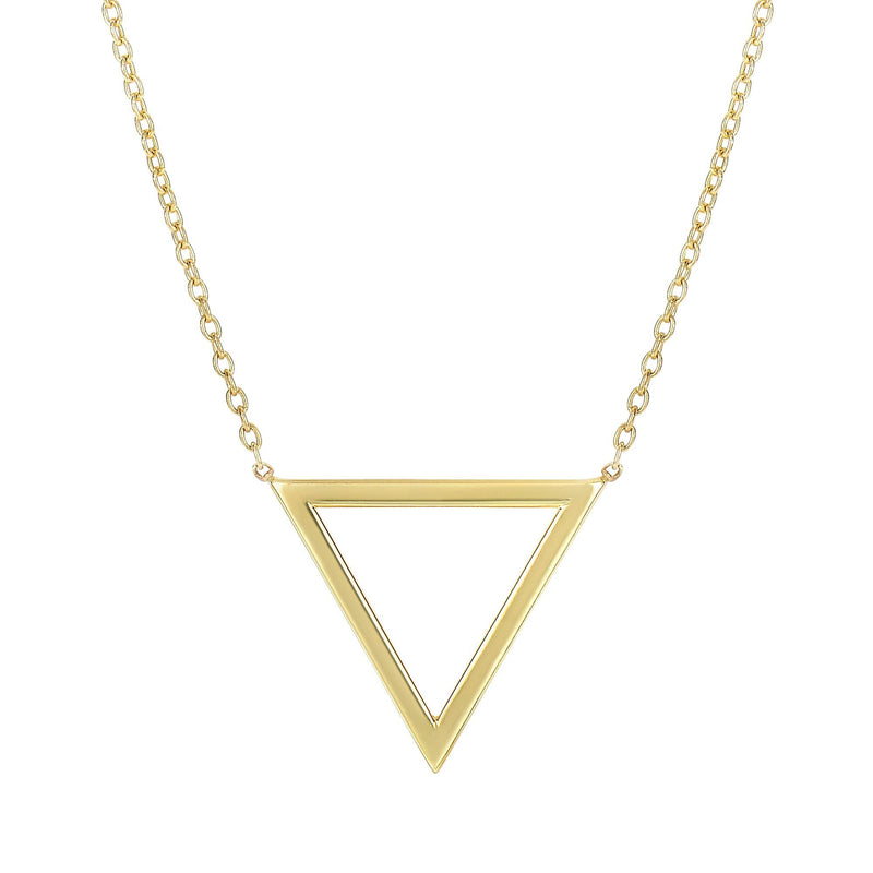 14K Gold Triangle Necklace