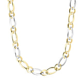 14K Two-tone Gold Polished Alternating Oval & Round Link Chain