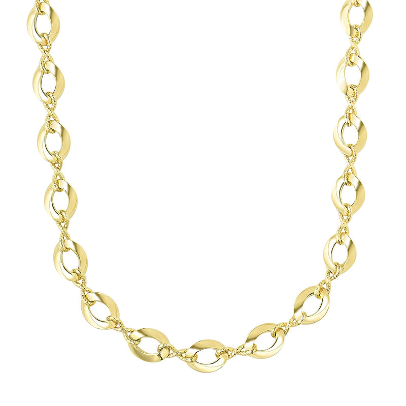 14K Gold Polished Oval Link Chain