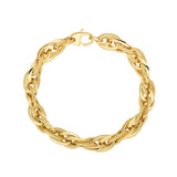14K Gold Polished Graduated Double Oval Link Chain