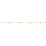 14K Two-tone Gold Butterfly Anklet