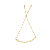 14K Gold Curved Bar Friendship Bracelet