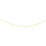 14K Gold 1.8mm Polished Bead Saturn Chain