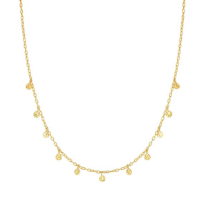 14K Gold Circle Dangle Choker