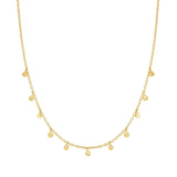 14K Gold Circle Dangle Choker