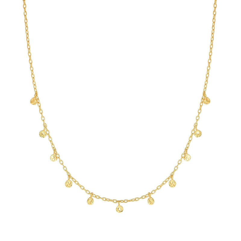 14K Gold Circle Dangle Choker