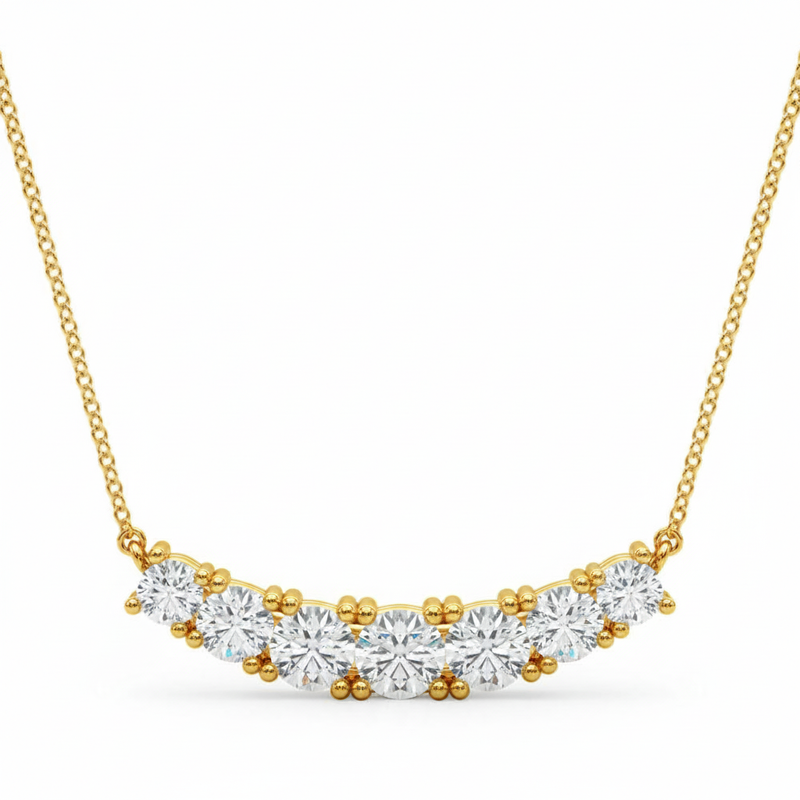 7/8 ctw Lab-Grown Diamond Necklace (1) — Yellow Gold