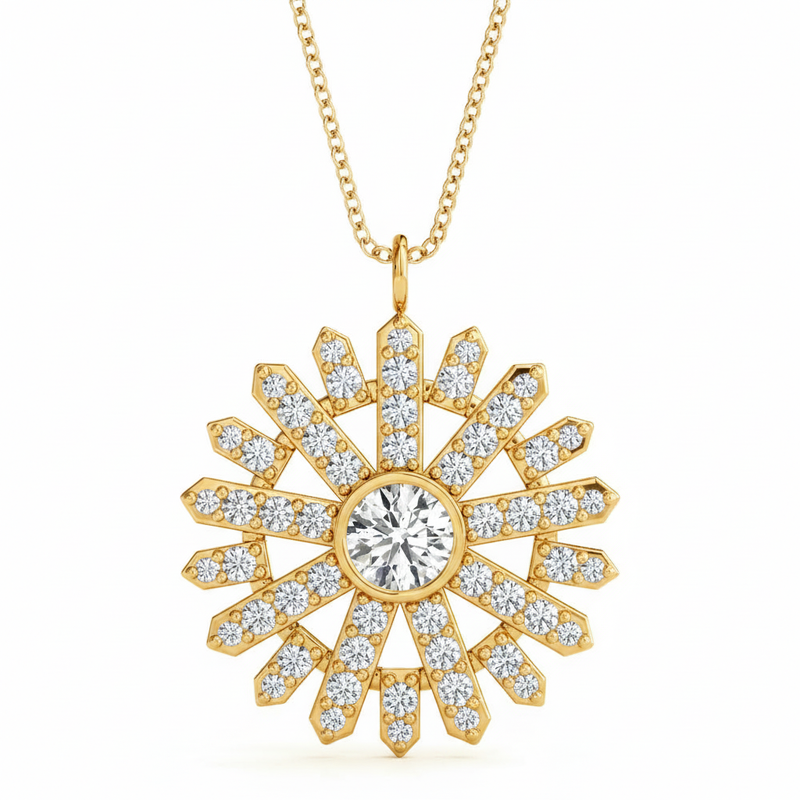 3/4 ctw Lab-Grown Diamond Necklace (LGNK026) — Yellow Gold