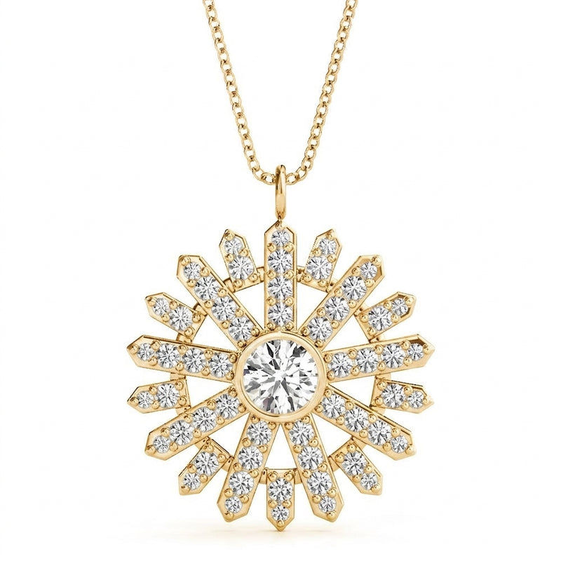 3/4 ctw Lab-Grown Diamond Necklace (LGNK026) — Yellow Gold